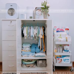 tủ nhựa 5 ngăn 2 cánh cho bé
