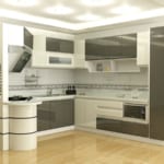 Thiết kế mẫu tủ bếp đa năng, tiết kiệm diện tích tối đa.
