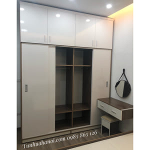 bàn trang điểm nhựa treo tường gương giọt nươcc