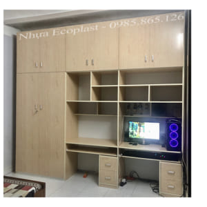 tủ quần áo liền bàn làm việc nhựa cao cấp
