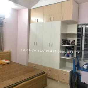 tủ đựng quần áo 4 cánh nhựa Ecoplasr kệ trang trí