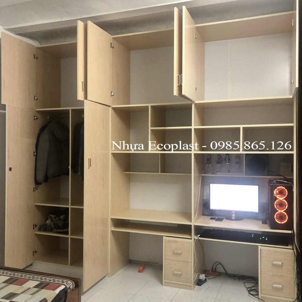 tủ nhựa người lớn liền bàn trang điểm