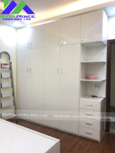 tủ nhựa người lớn 4 cánh kệ trang trí