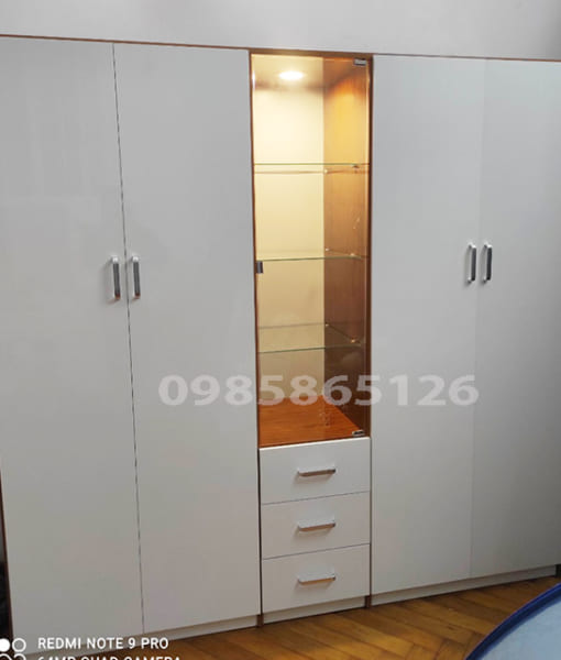 tủ nhựa đài loan 5 cánh kính